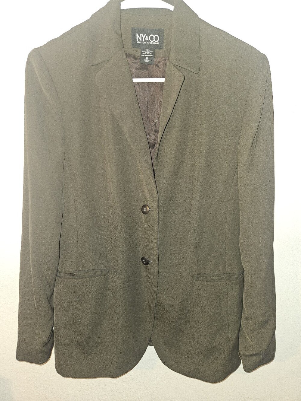 NY & Co Womans Brown Blazer Size 8
